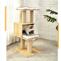 Kleine robuste Kitty Kratzer Spielplatz Sisal Post Holzbrettbedarf Starker Katzenbaum